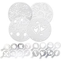 Qiwenr 20 Piezas Moldes para Pasteles de plástico Plantillas，DIY Molde de Aerosol de Pastel de Cumpleaños Decoración…
